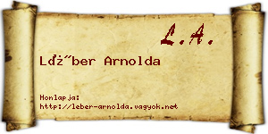 Léber Arnolda névjegykártya